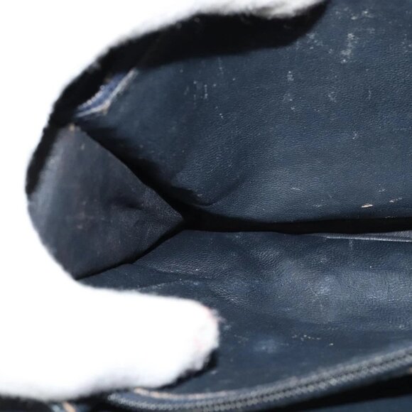 CELINE C Sulky Shoulder Bag Canvas Navy Gold Auth BD1174 - Picture 5 of 16